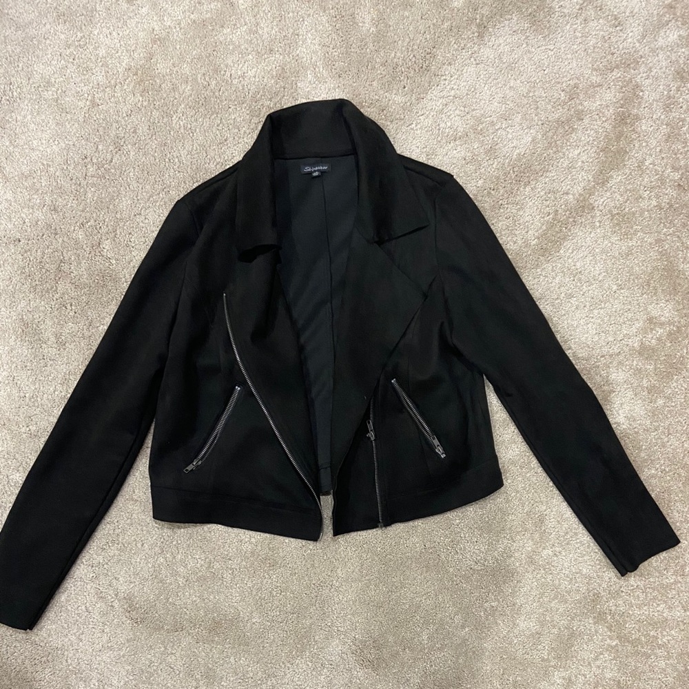 Suede moto jacket